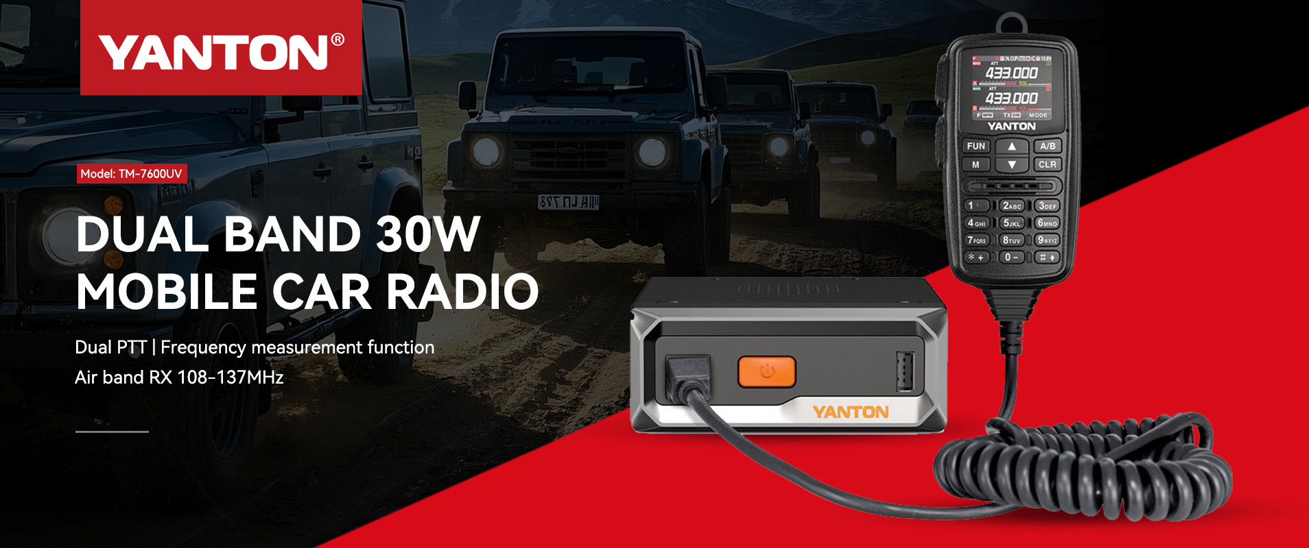 30Watt Dual Band VHF&UHF Walkie Talkies Vehicle Mobile Car Radio