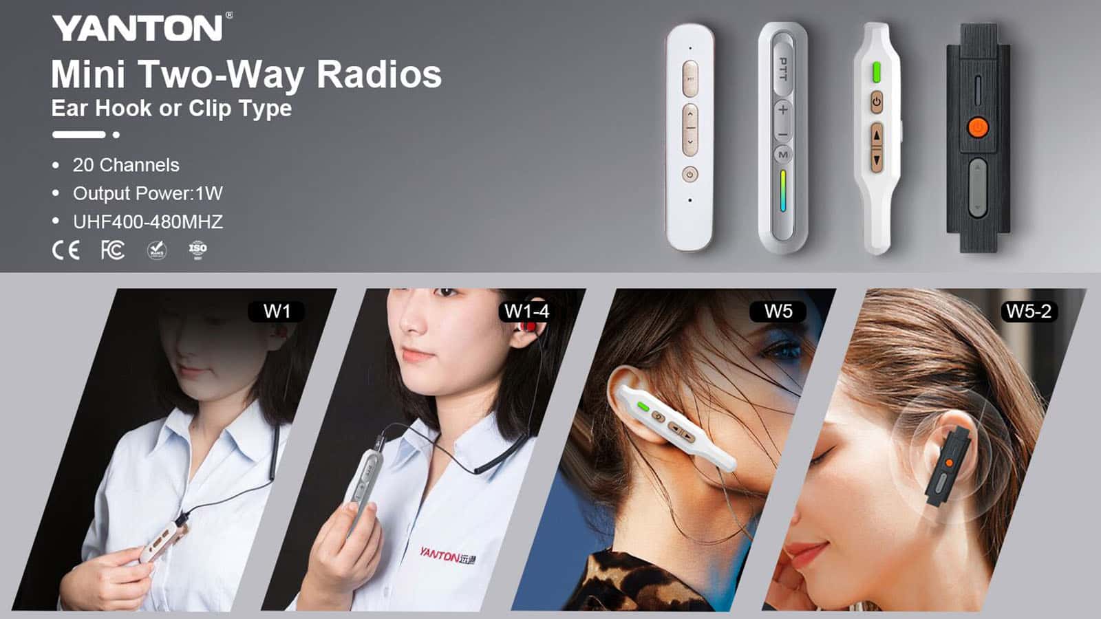 Mini Belt Clip/Earhook Radio Walkie Talkie Ultra Thin 2‑Way Radio